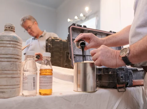 preparation de résine pour rénovation de la baignoire